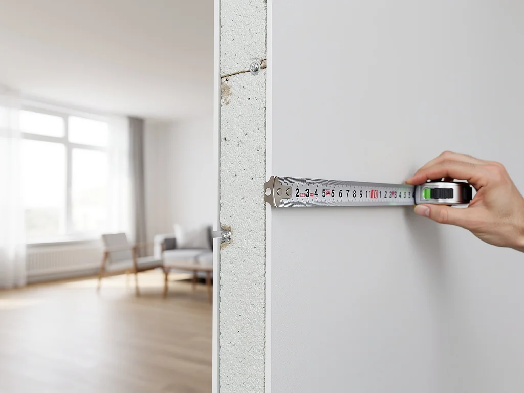 Mur d'appartement isolé par l'intérieur sans rogner la surface habitable, mètre à l'appui